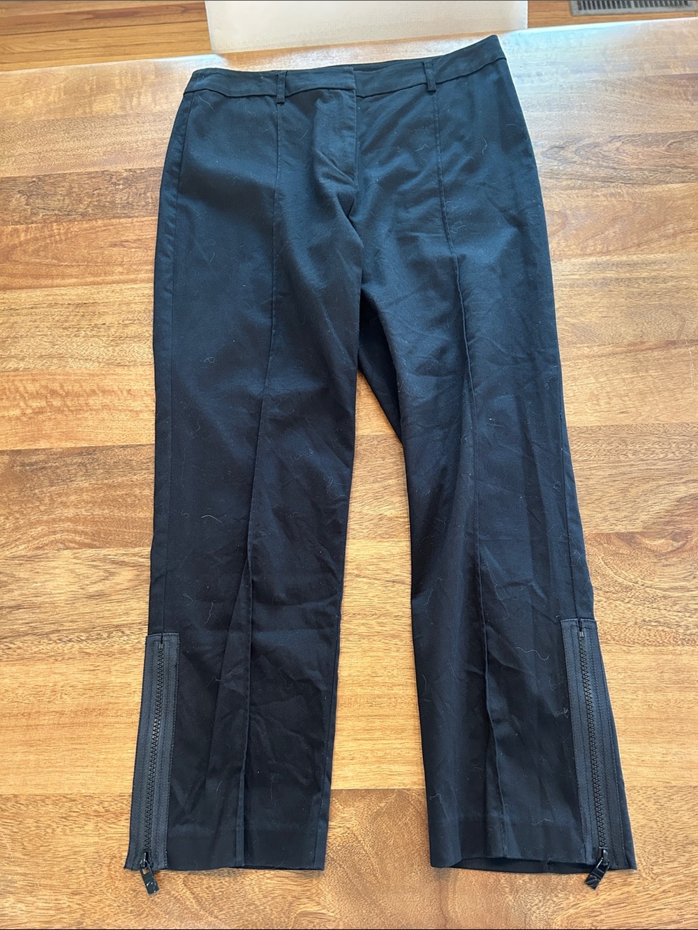SPANNER Black Ankle-Zip Cropped Dress Pants